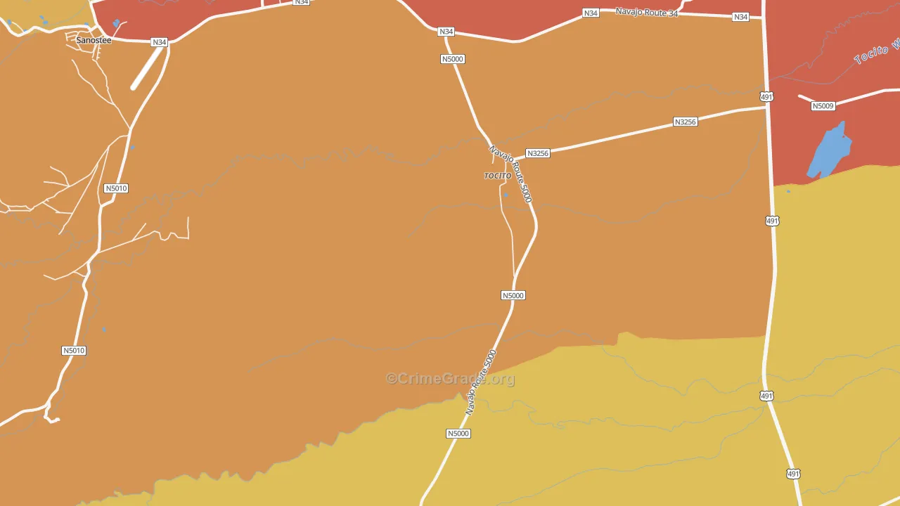Tocito, NM Map of Assault Rates
