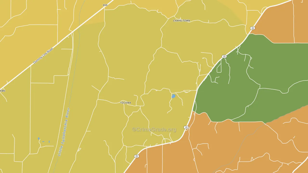 Tocowa, MS Map of Assault Rates