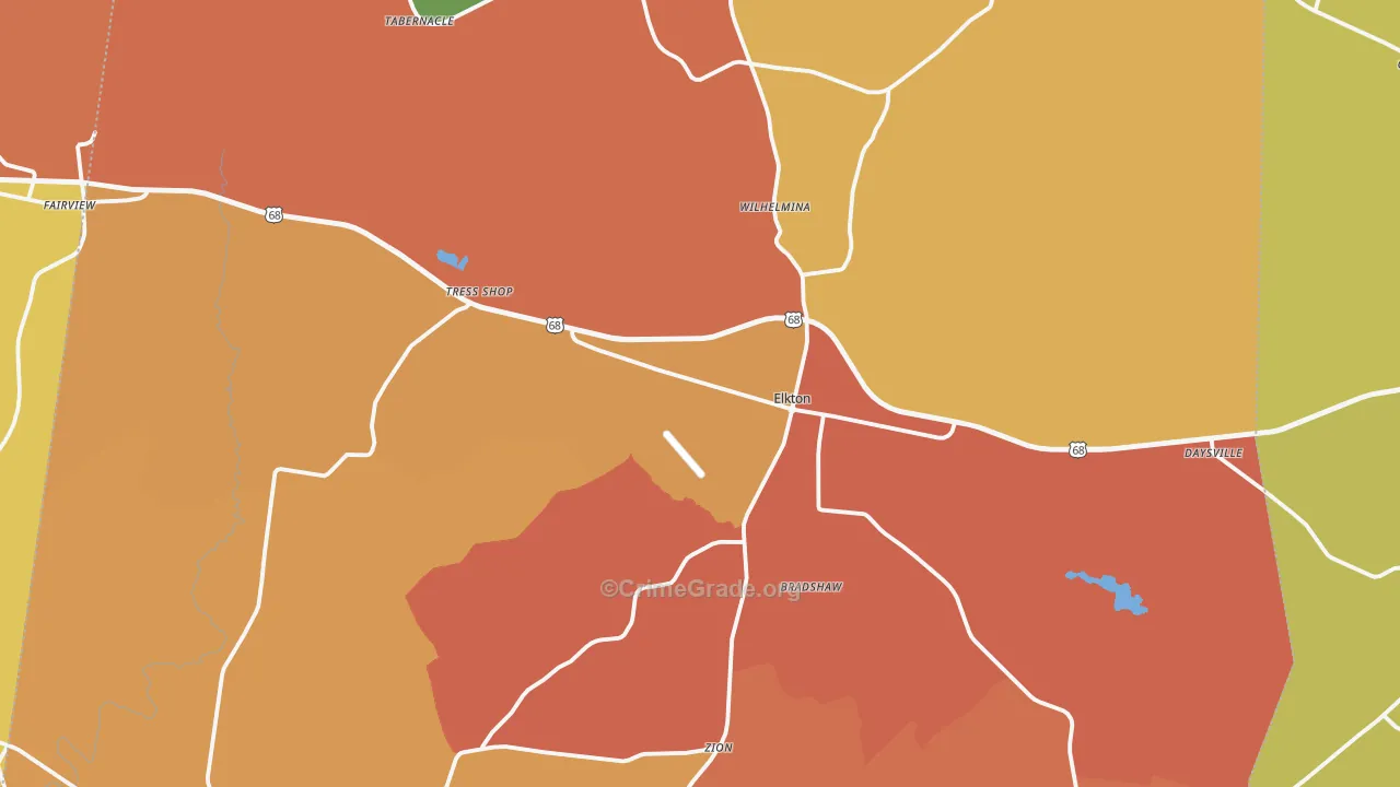 Todd County, KY Map of Assault Rates