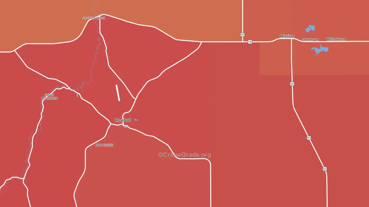 Todd County, SD Map of Assault Rates