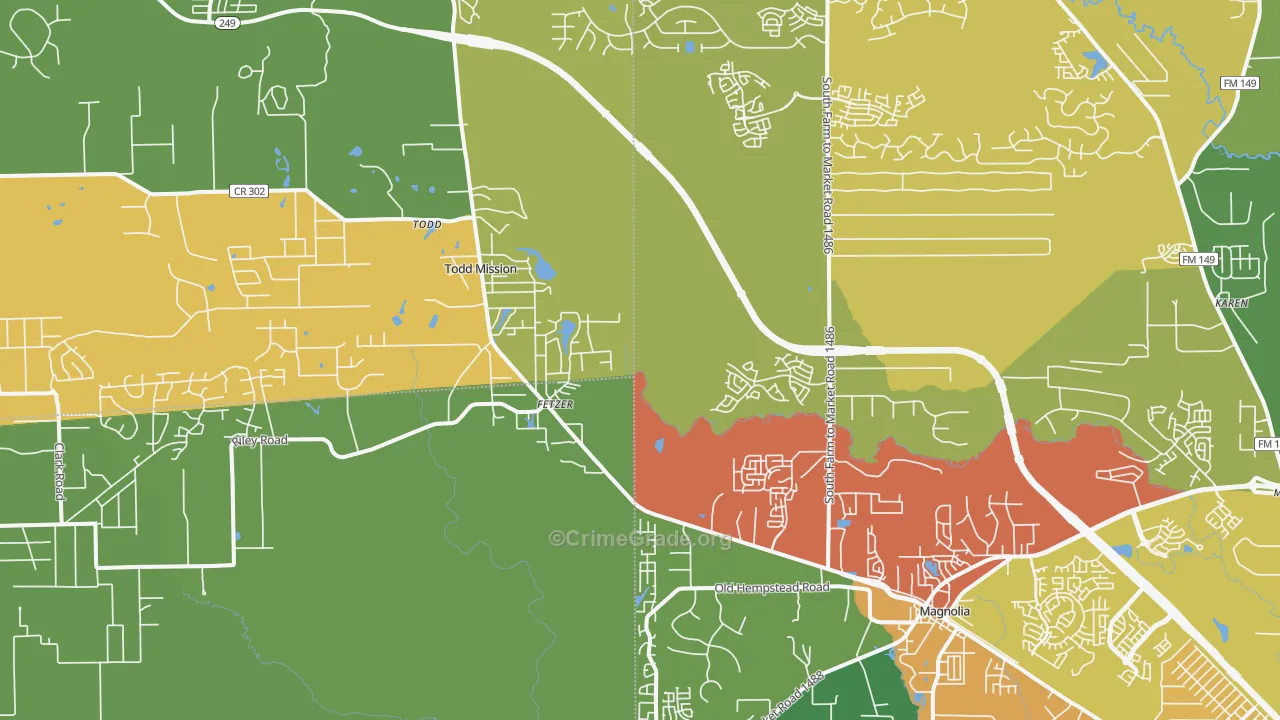 Todd Mission, TX Map of Assault Rates