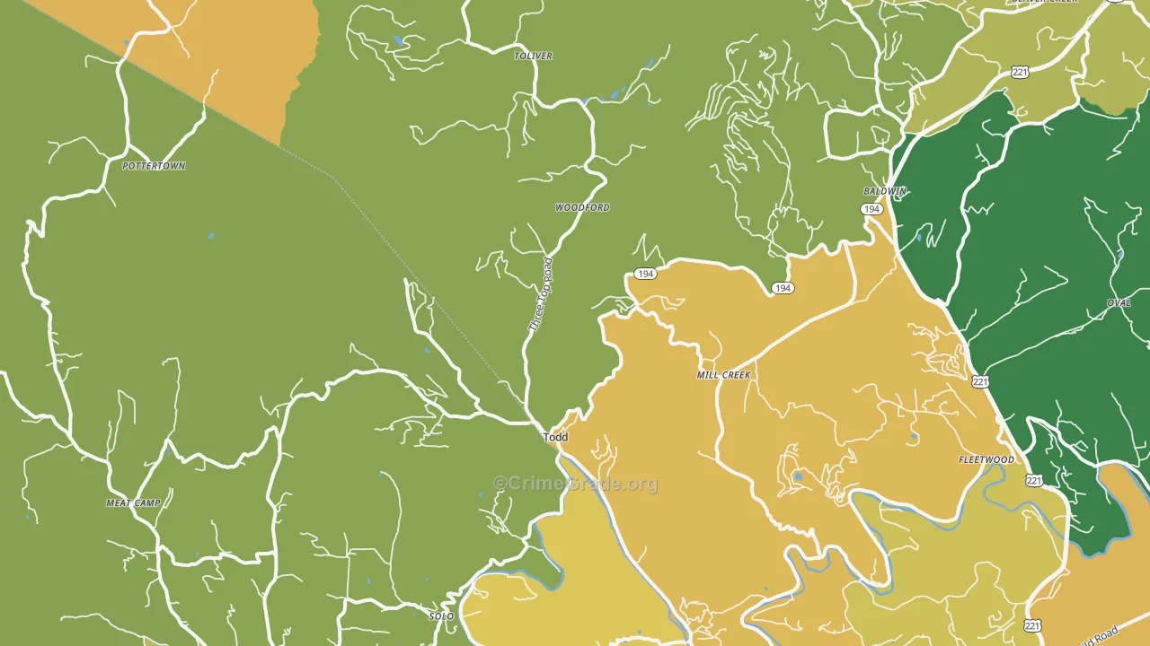 Todd, NC Map of Assault Rates