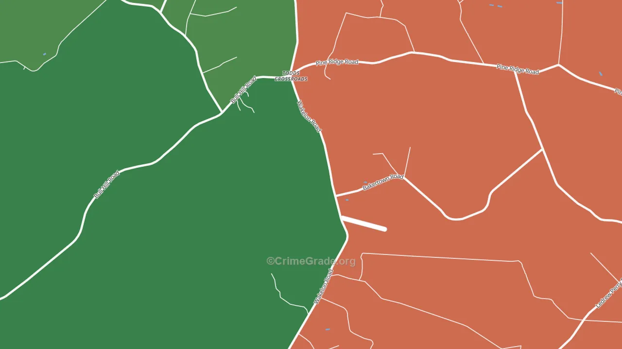 Todds Crossroads, NC Map of Assault Rates
