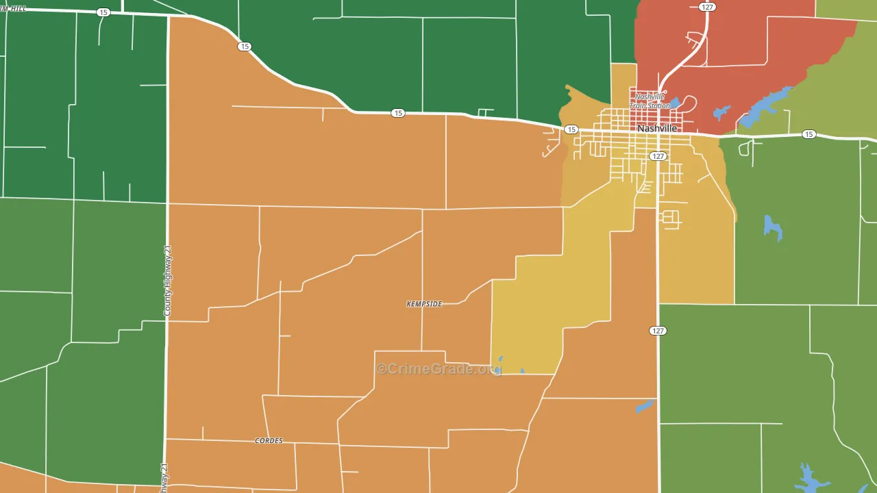 Todds Mill, IL Map of Assault Rates