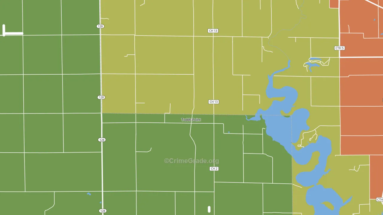 Todds Point, IL Map of Assault Rates