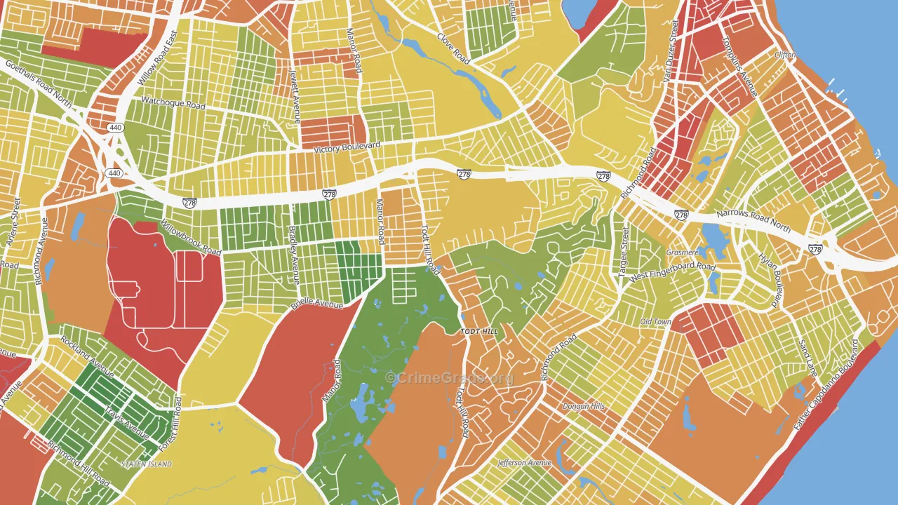 Todt Hill, Staten Island, NY Map of Assault Rates