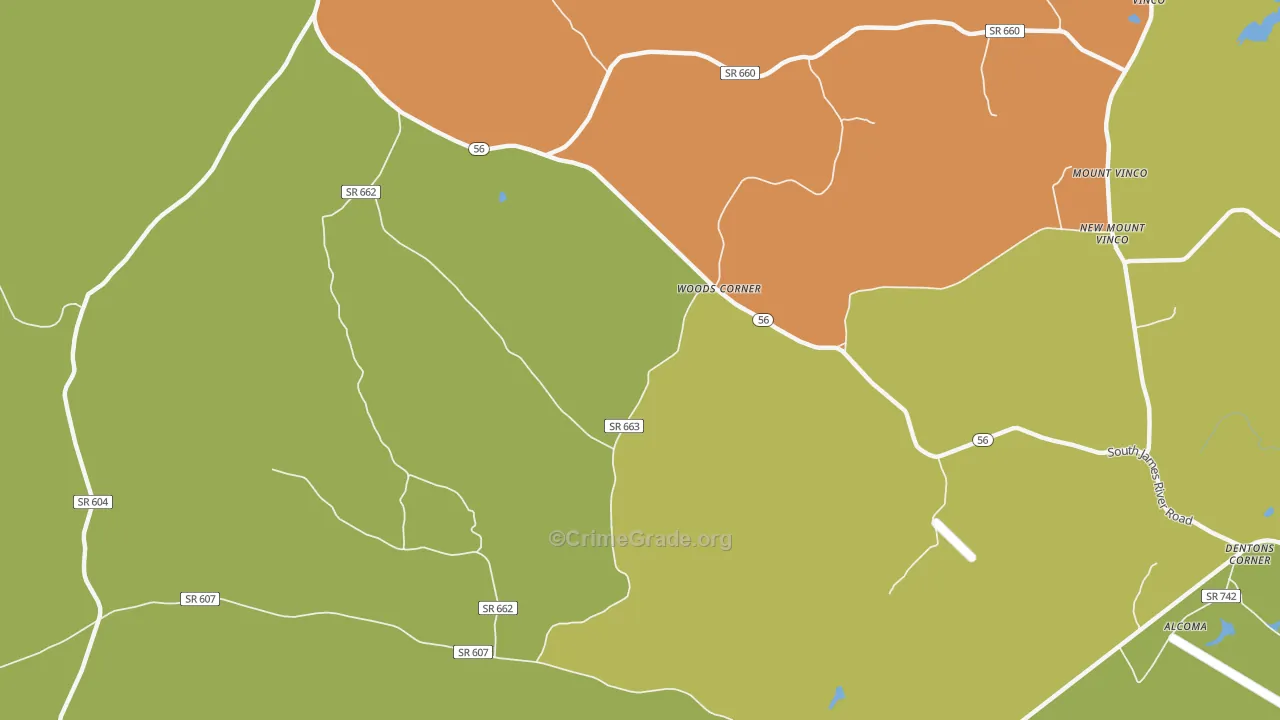 Toga, VA Map of Assault Rates