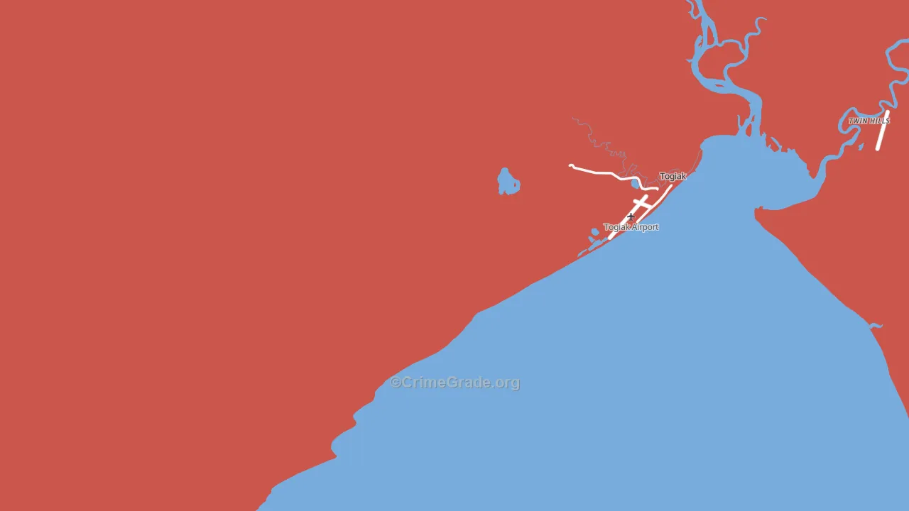 Togiak, AK Map of Assault Rates