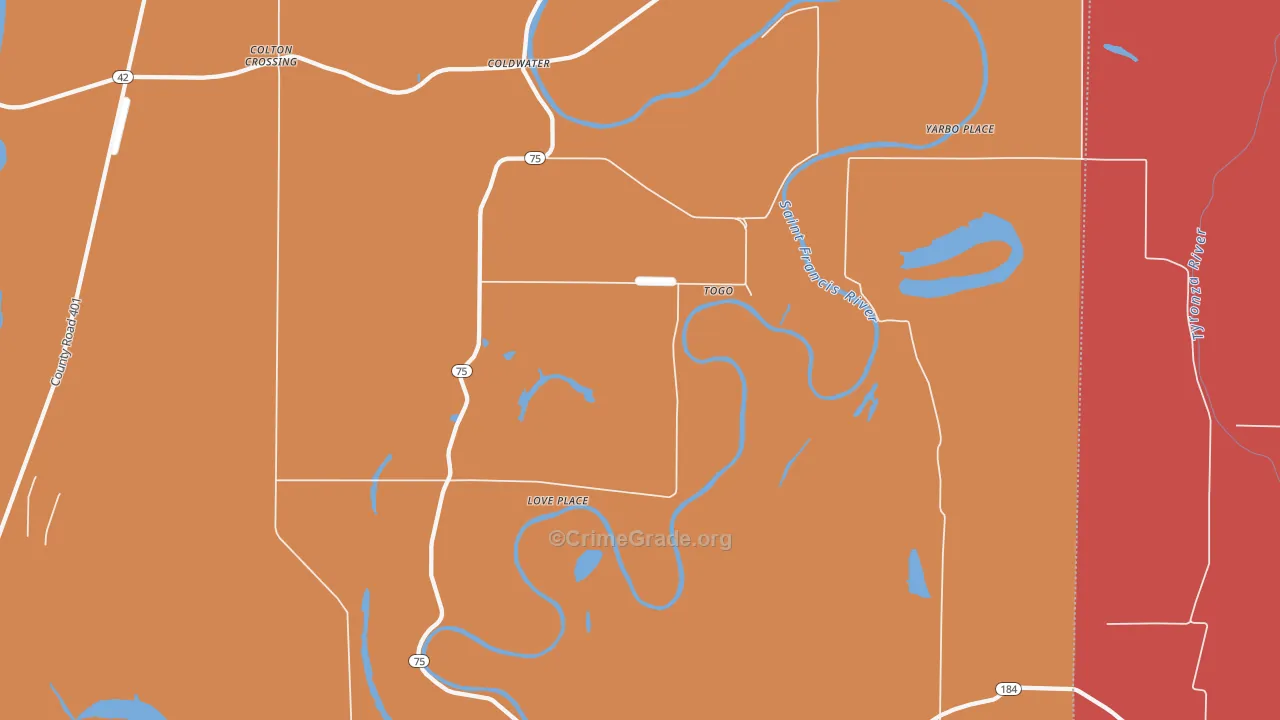 Togo, AR Map of Assault Rates