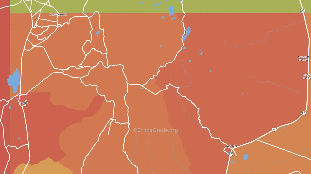 Tohatchi, NM Map of Assault Rates