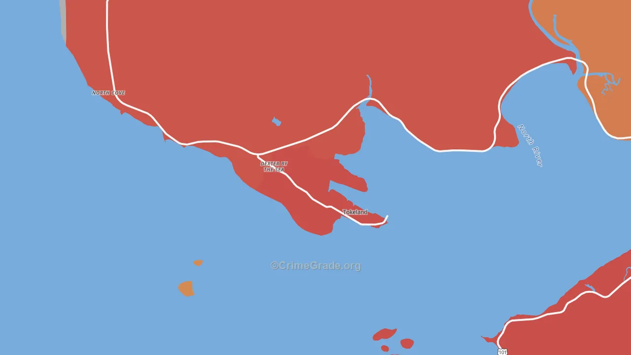 Tokeland, WA Map of Assault Rates