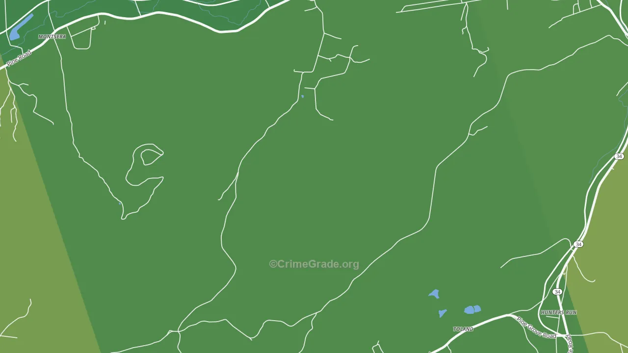 Toland, PA Map of Assault Rates