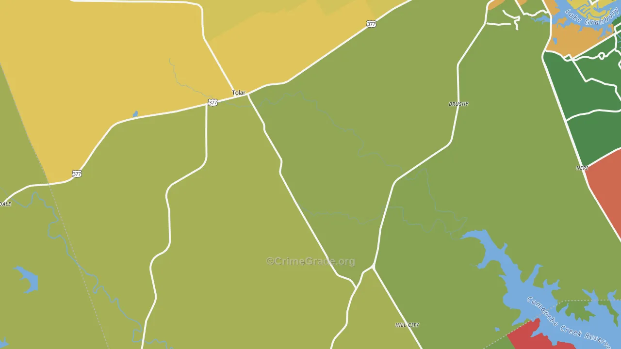 Tolar, TX Map of Assault Rates