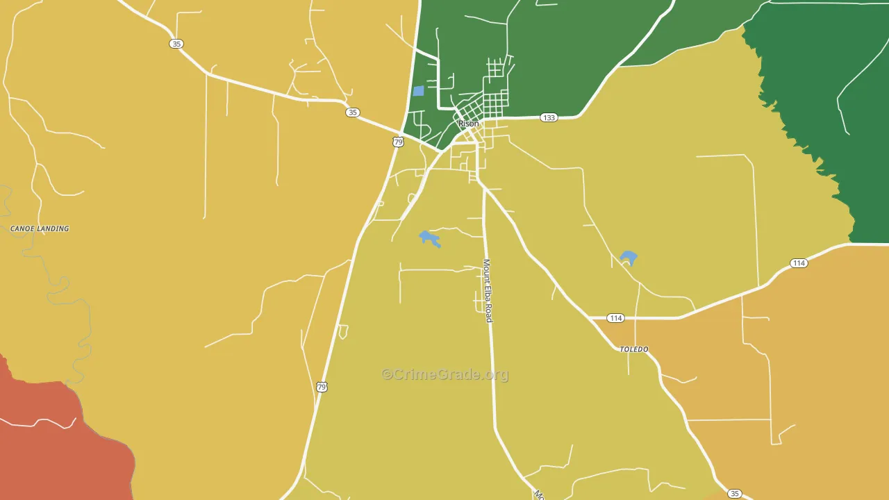 Toledo, AR Map of Assault Rates