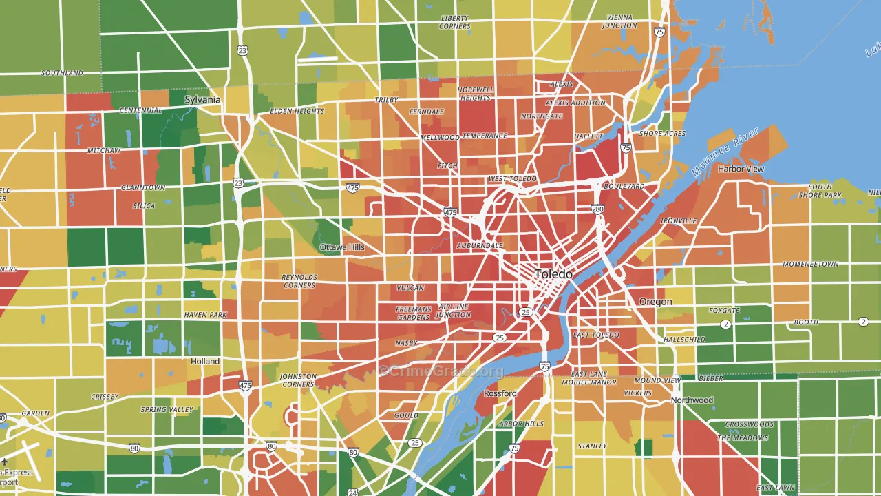 Toledo, OH Map of Assault Rates