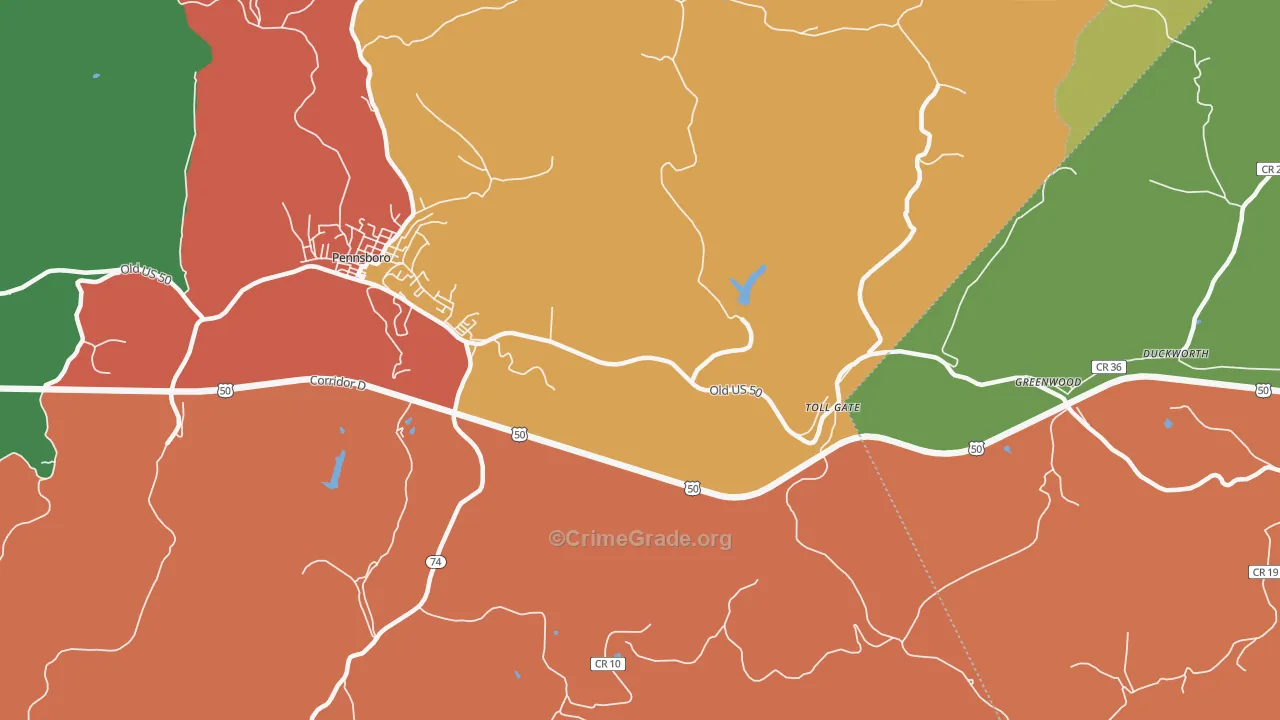 Toll Gate, WV Map of Assault Rates