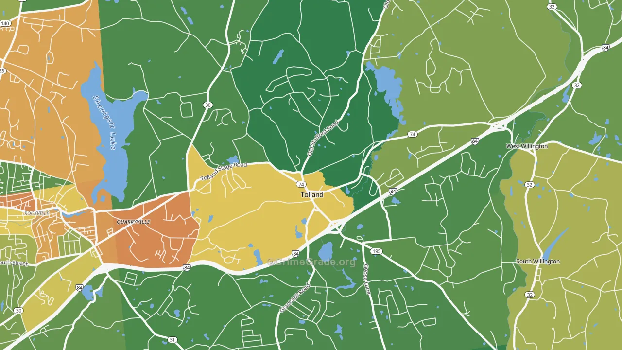 Tolland, CT Map of Assault Rates