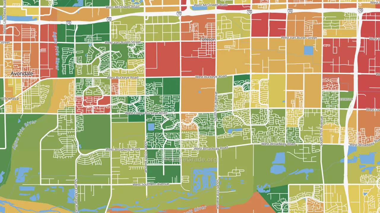 Tolleson, AZ Map of Assault Rates