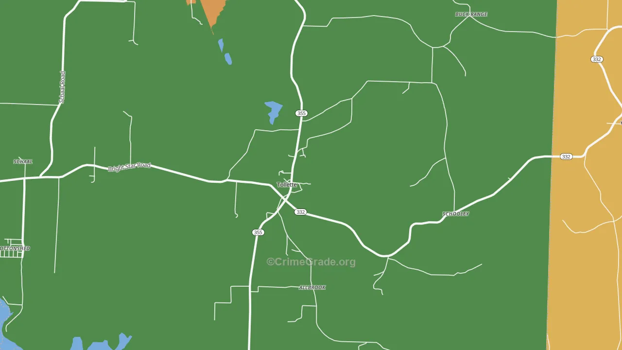 Tollette, AR Map of Assault Rates