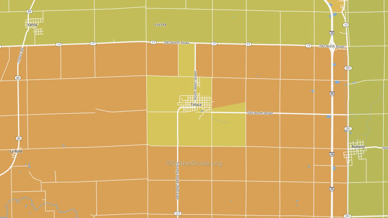Toluca, IL Map of Assault Rates