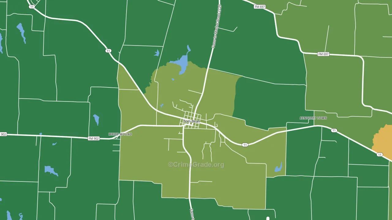Tom Bean, TX Map of Assault Rates