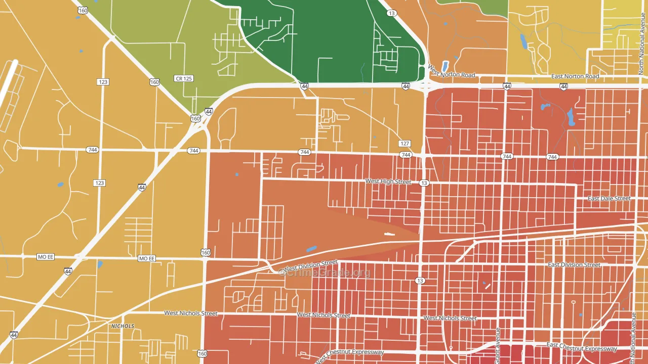 Tom Watkins, Springfield, MO Map of Assault Rates