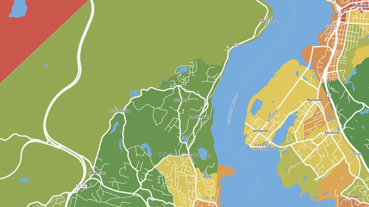 Tomkins Cove, NY Map of Assault Rates