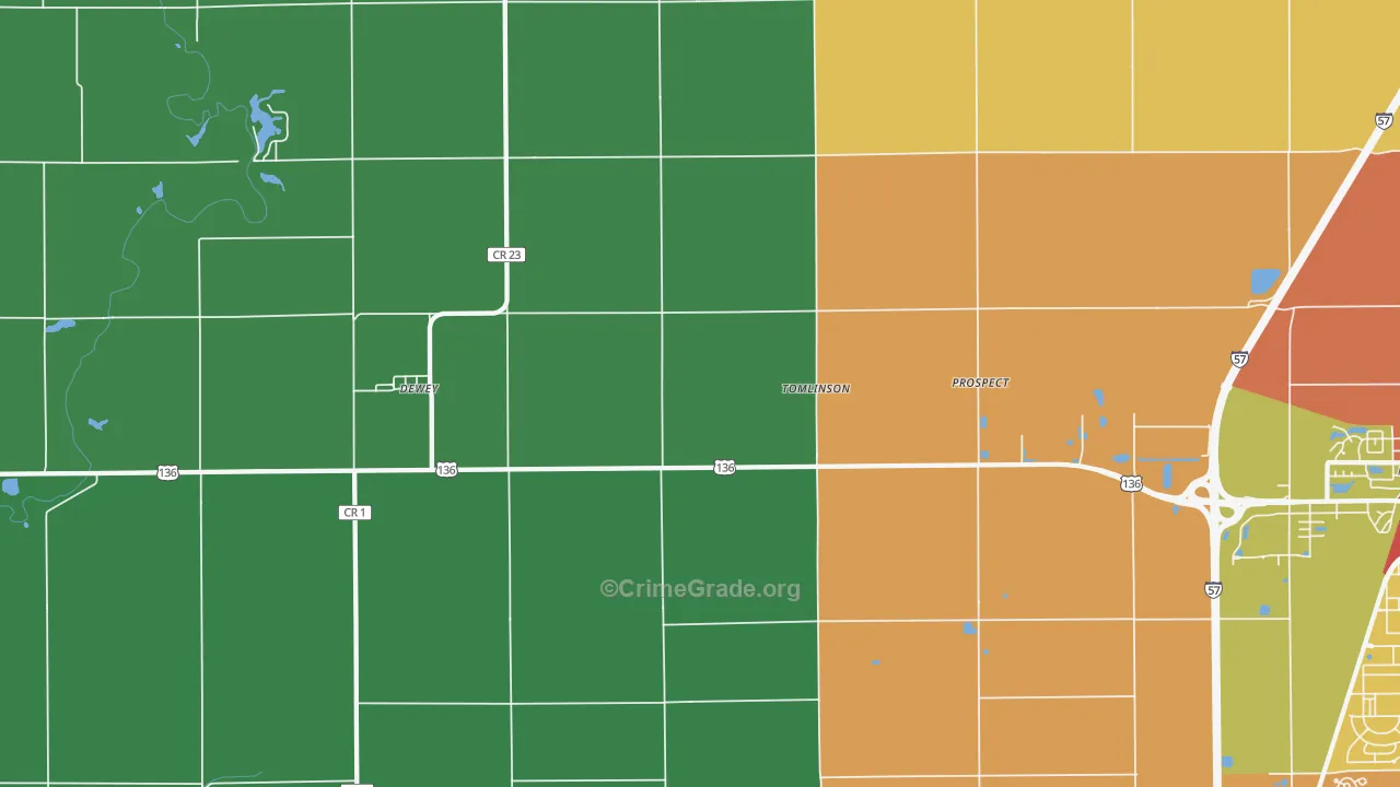 Tomlinson, IL Map of Assault Rates