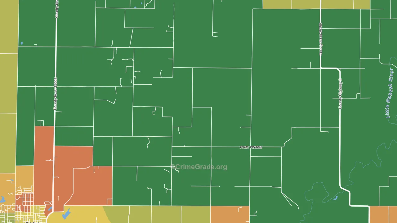Toms Prairie, IL Map of Assault Rates