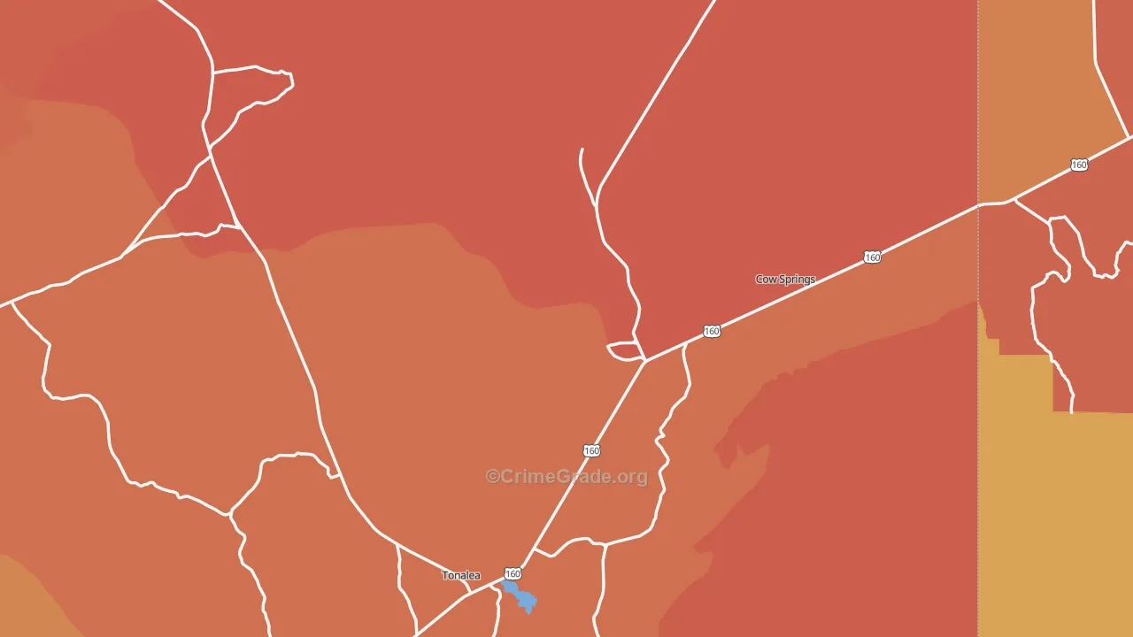 Tonalea, AZ Map of Assault Rates