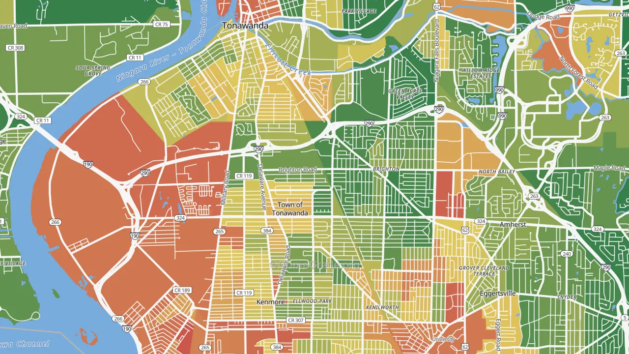 Tonawanda, NY Map of Assault Rates