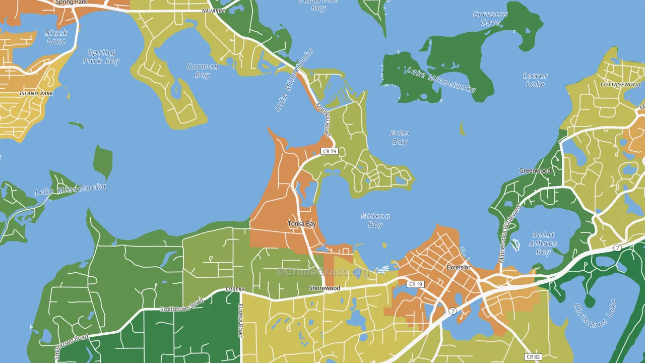 Tonka Bay, MN Map of Assault Rates