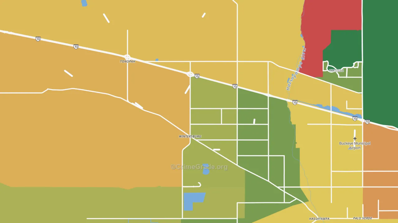 Tonopah, AZ Map of Assault Rates