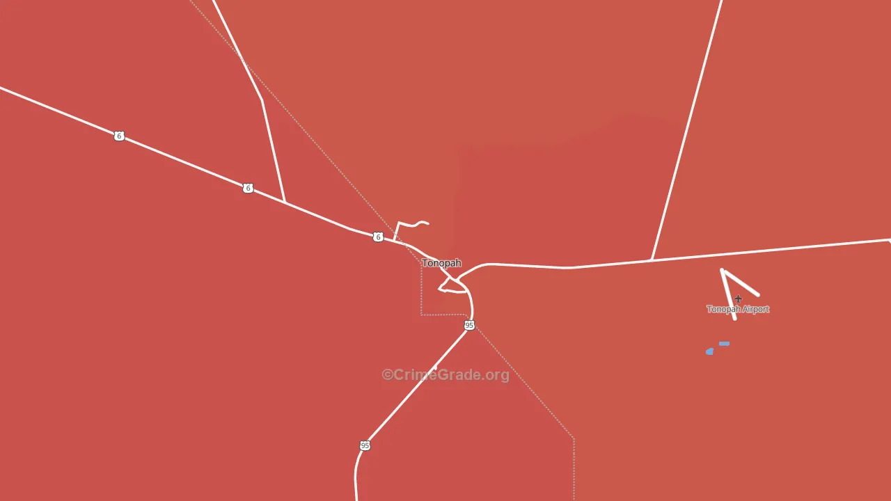 Tonopah, NV Map of Assault Rates