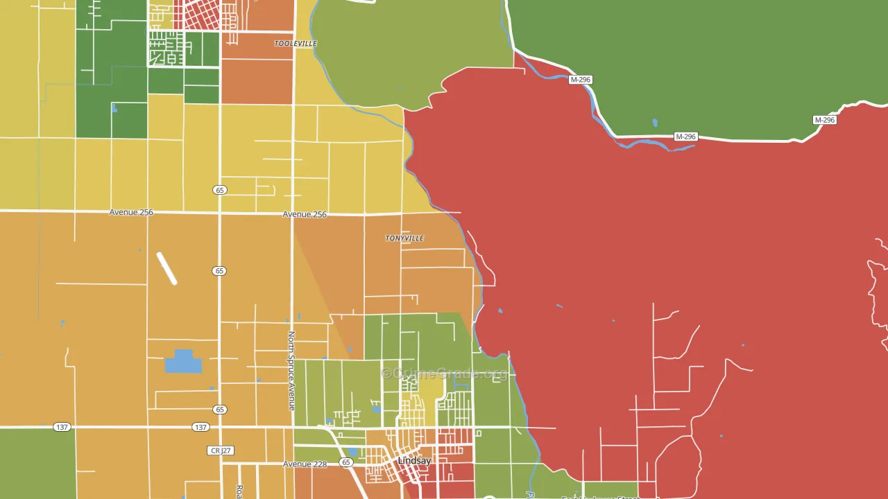 Tonyville, CA Map of Assault Rates