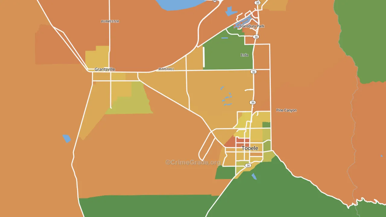 Tooele County, UT Map of Assault Rates