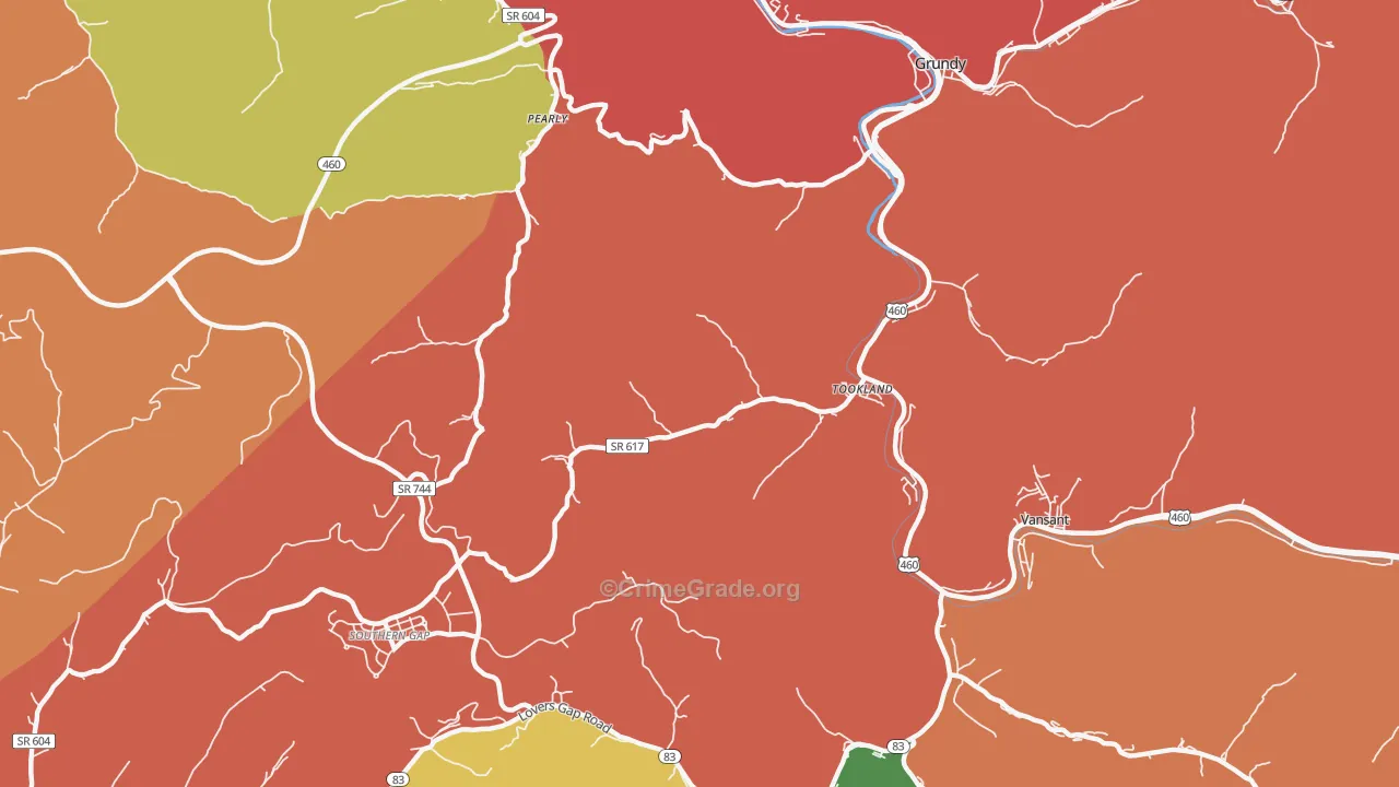 Tookland, VA Map of Assault Rates