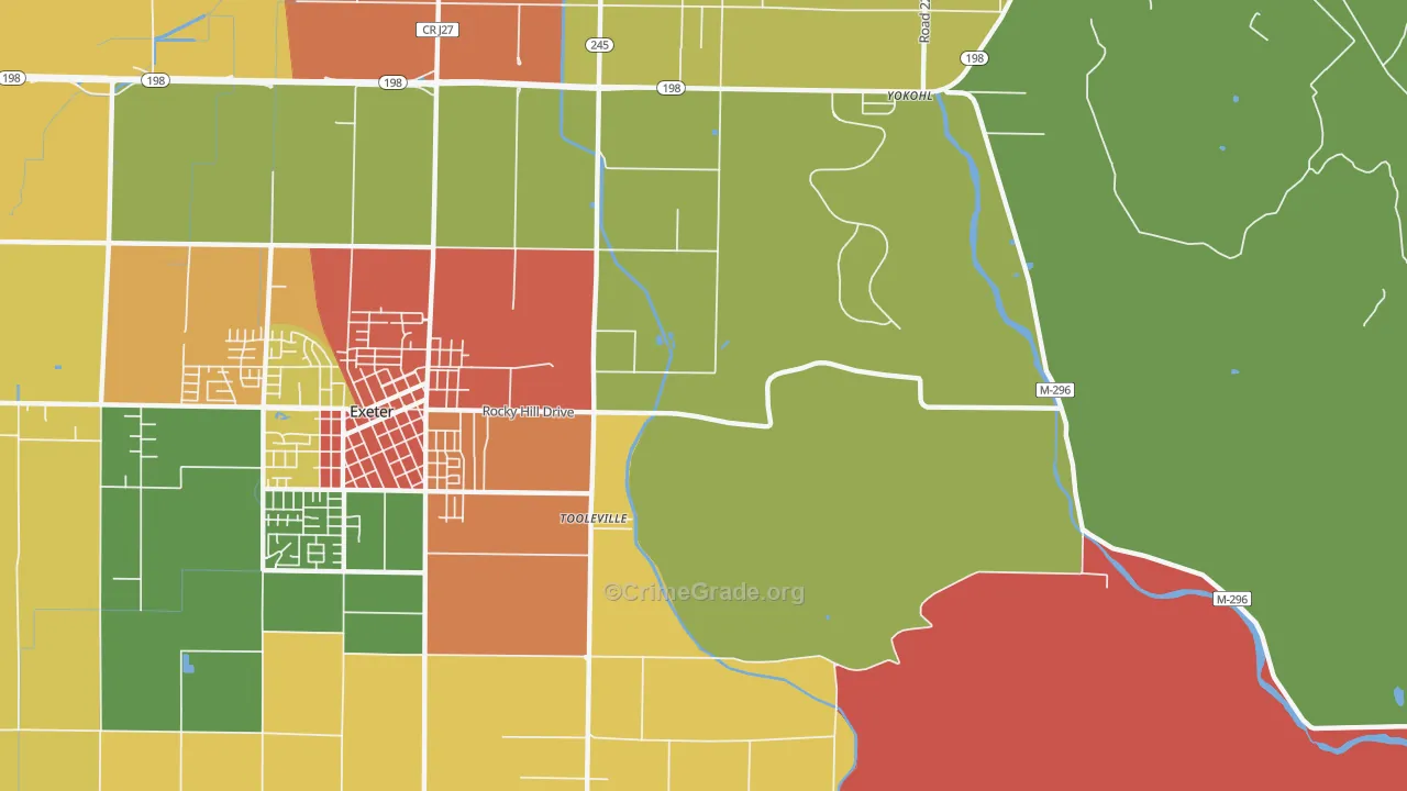 Toolville, CA Map of Assault Rates