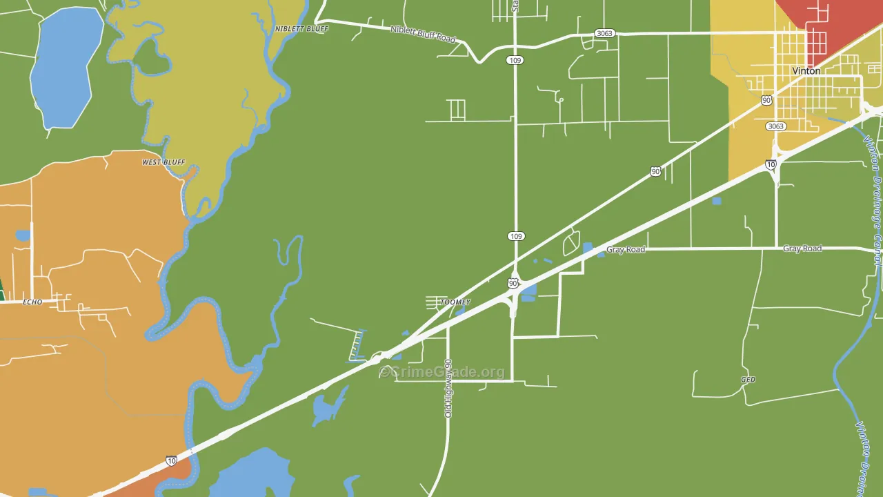Toomey, LA Map of Assault Rates