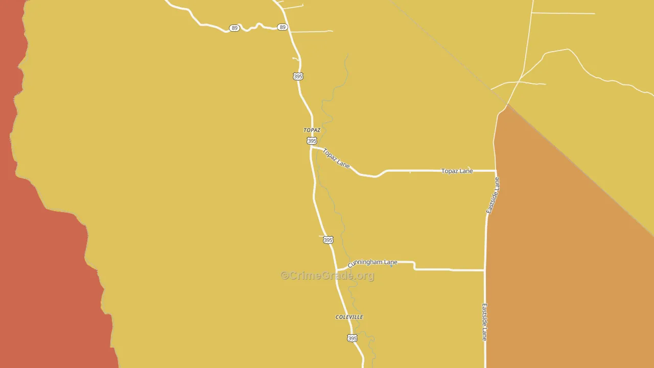 Topaz, CA Map of Assault Rates