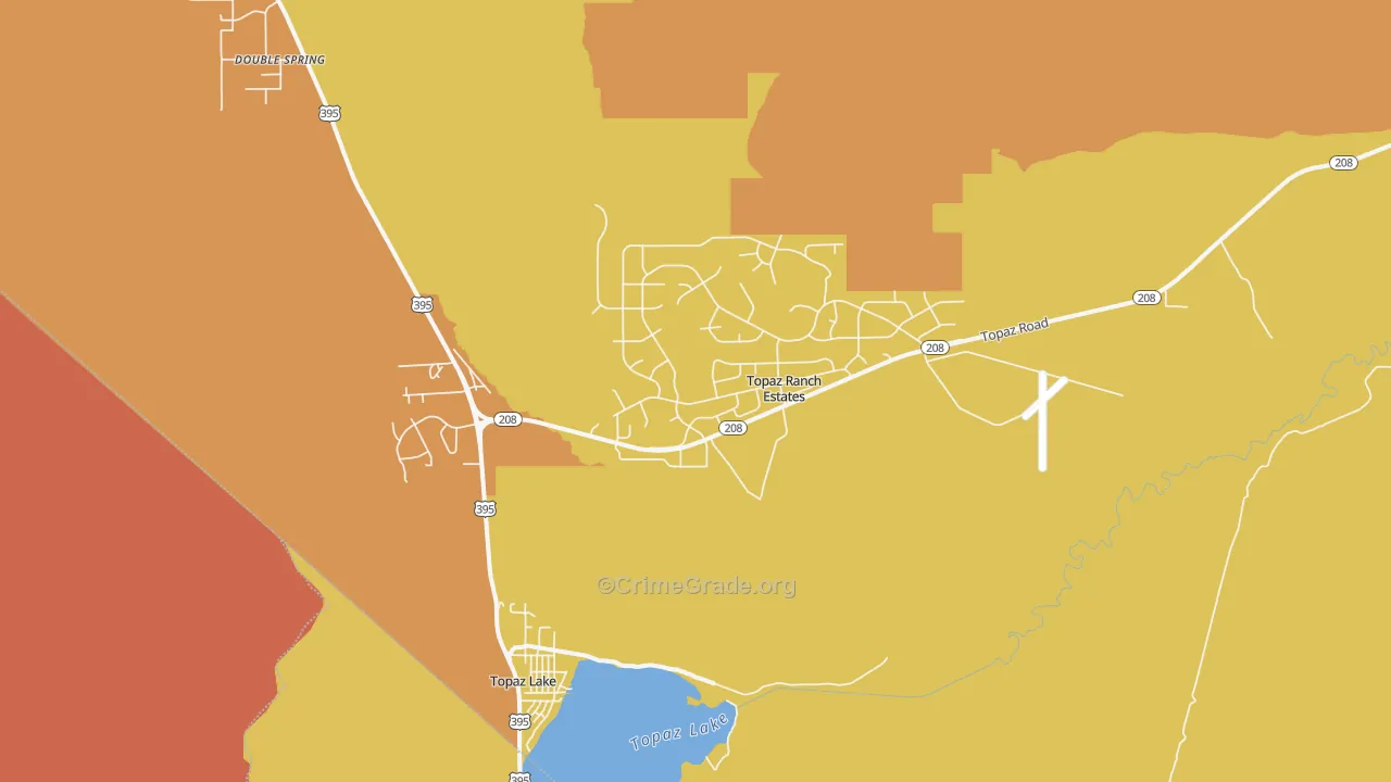 Topaz Lake, NV Map of Assault Rates