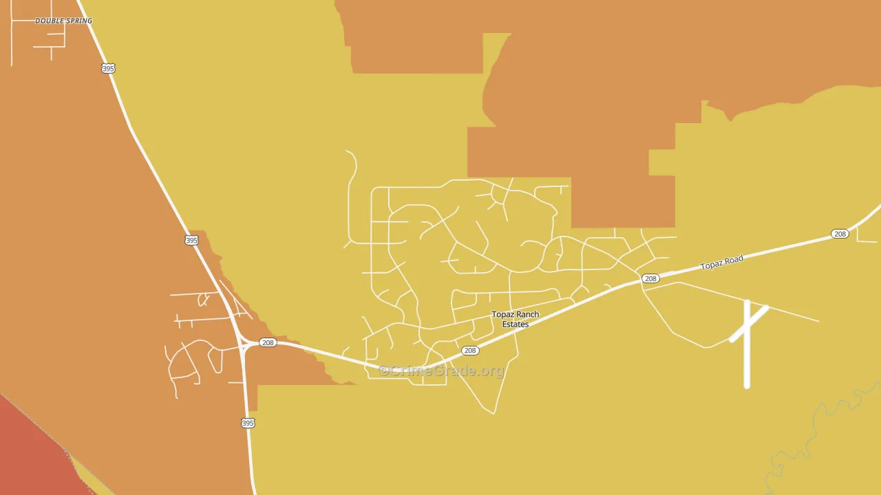 Topaz Ranch Estates, NV Map of Assault Rates