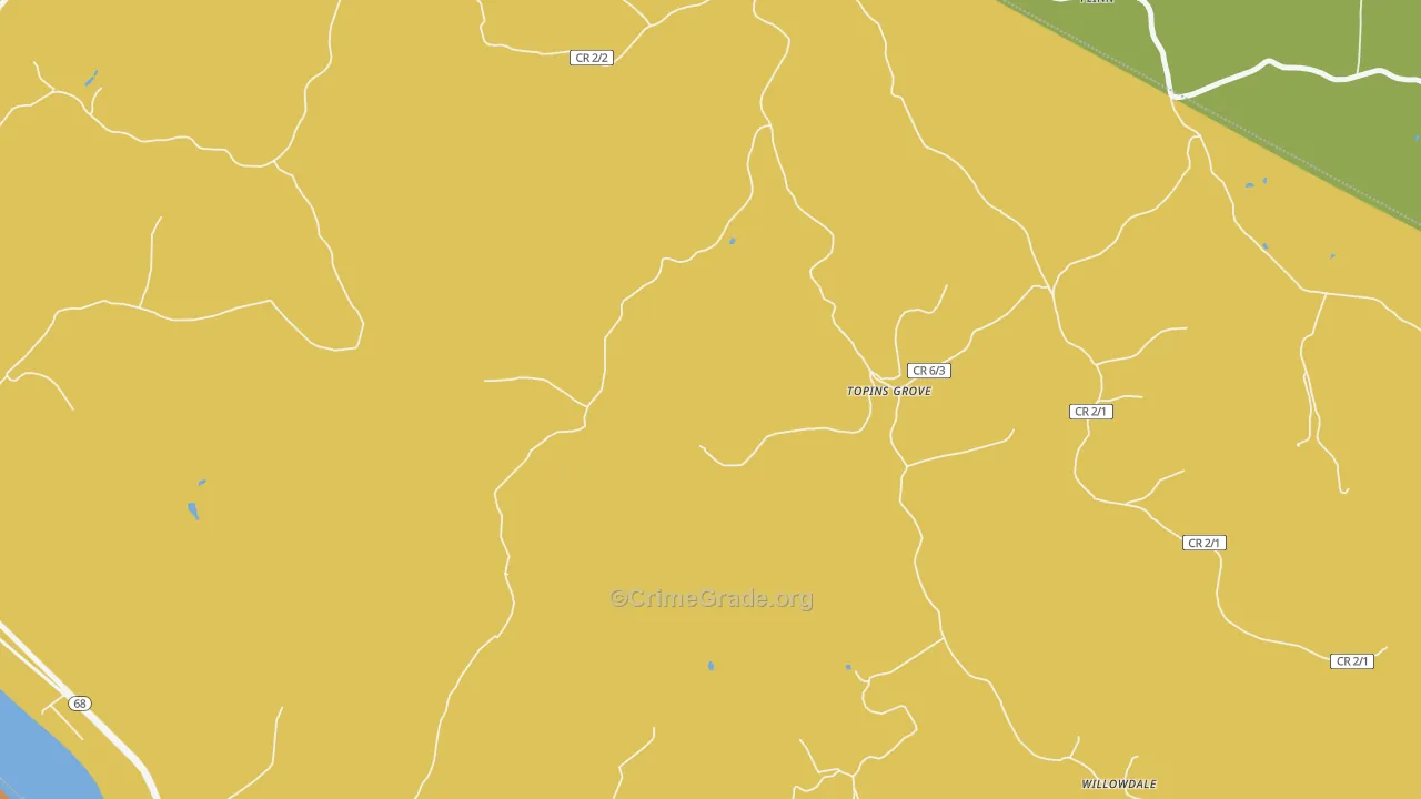 Topins Grove, WV Map of Assault Rates