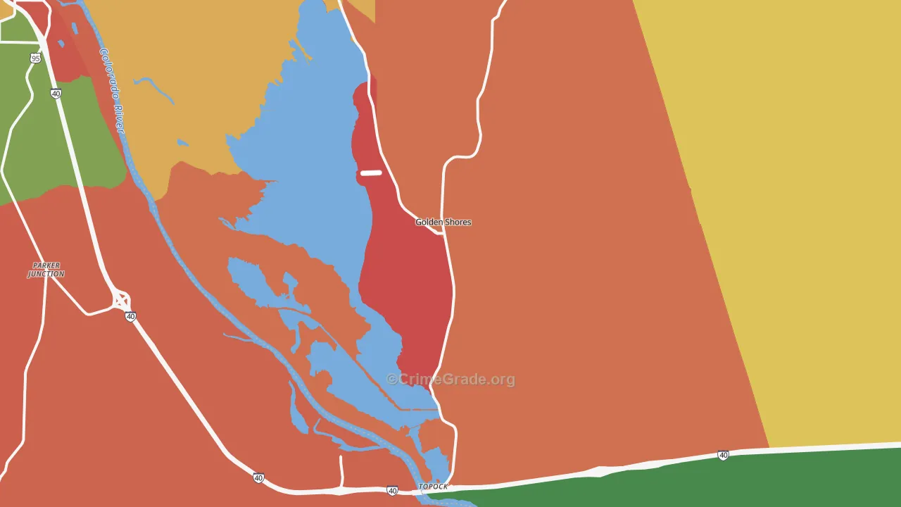 Topock, AZ Map of Assault Rates