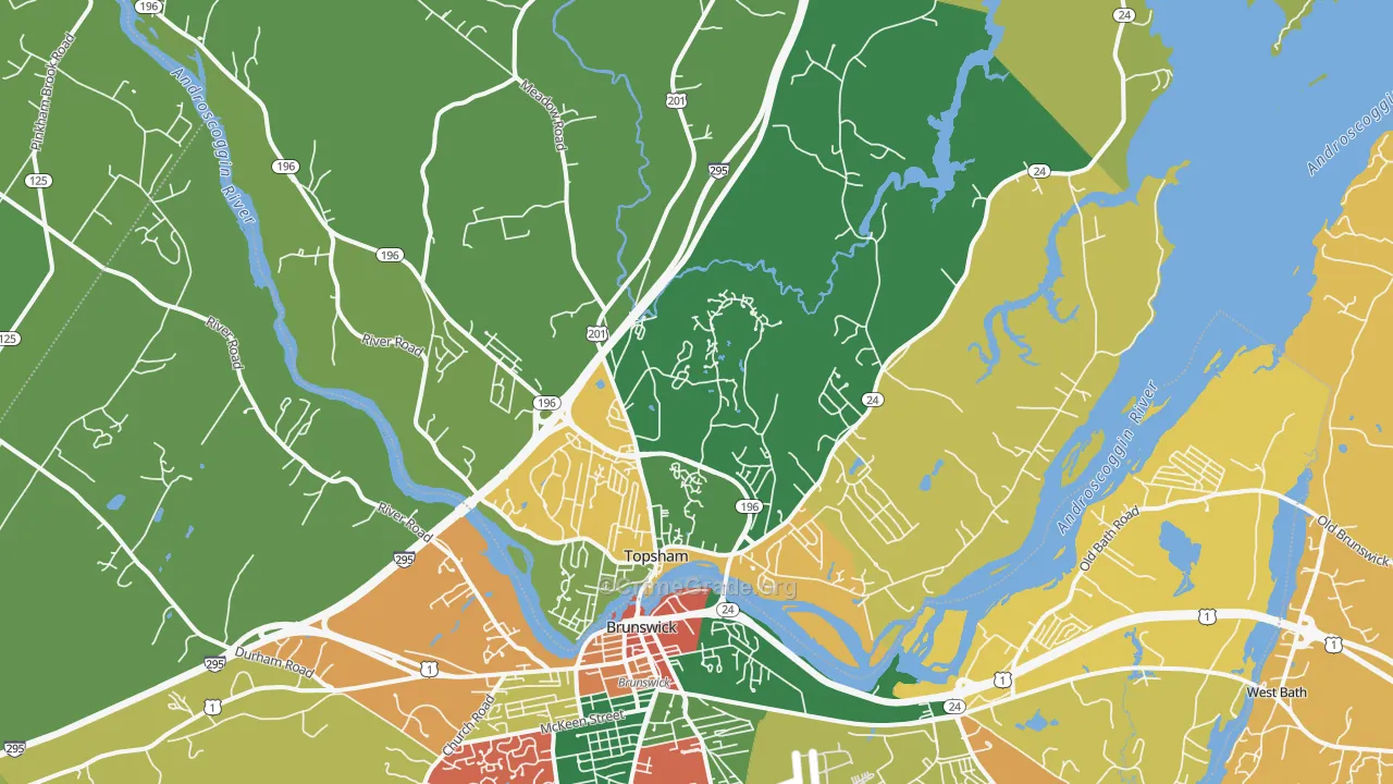 Topsham, ME Map of Assault Rates