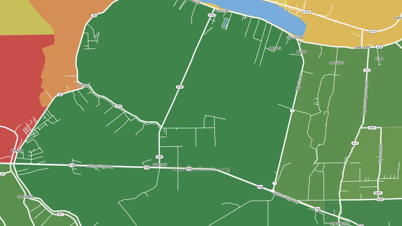 Torbert, LA Map of Assault Rates