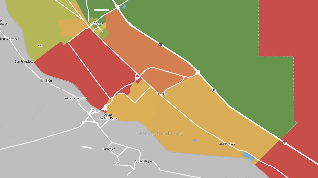 Tornillo, TX Map of Assault Rates