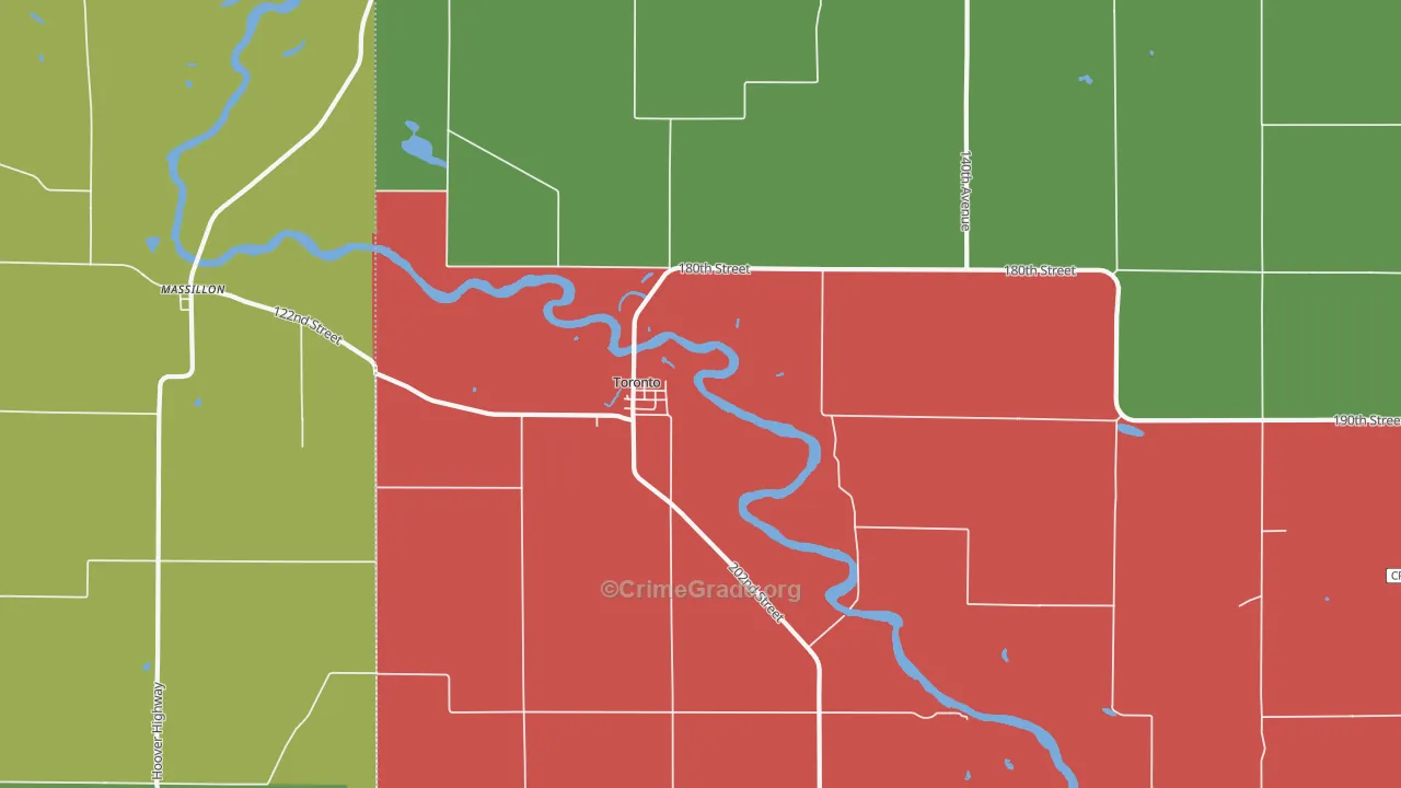 Toronto, IA Map of Assault Rates