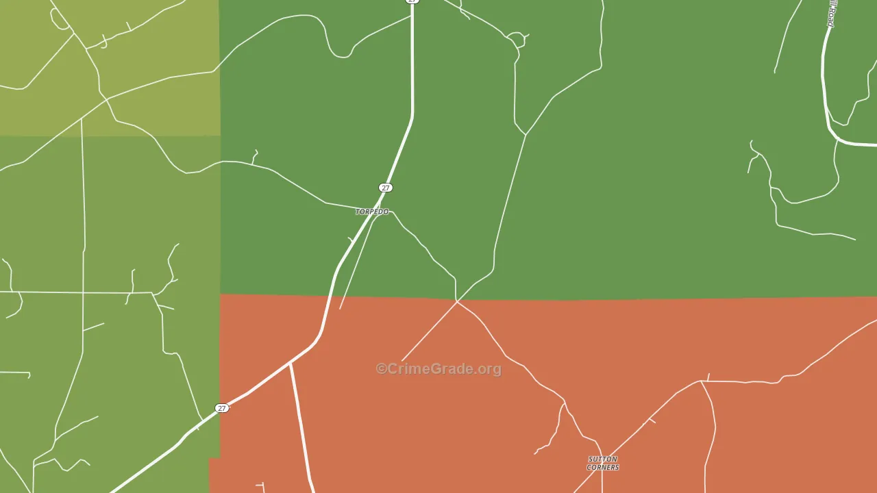 Torpedo, PA Map of Assault Rates