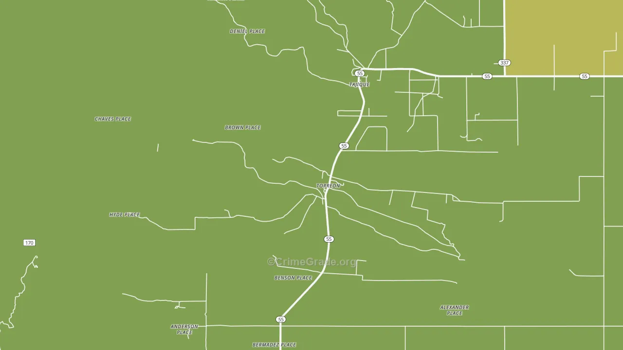 Torreon, NM Map of Assault Rates